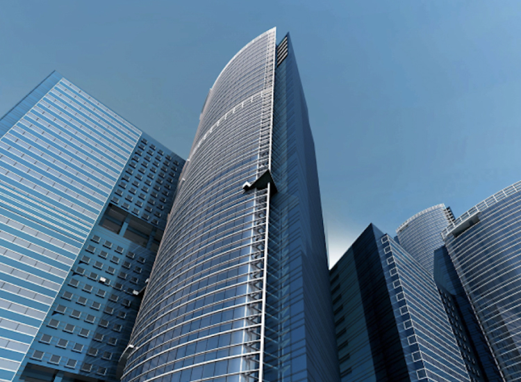 Tall glass sky scrapers