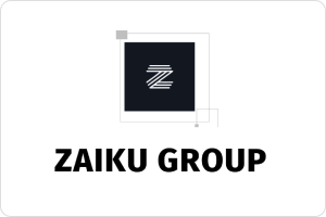 Zaiku group logo on a white background with black writing.
